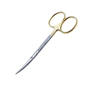 Knapp Strabismus Scissors TC Curved With Blunt/Blunt Tips Overall Length Of 4 1/4" (108mm) Tungsten Carbide Inserts  Use Item Number 19-132134 